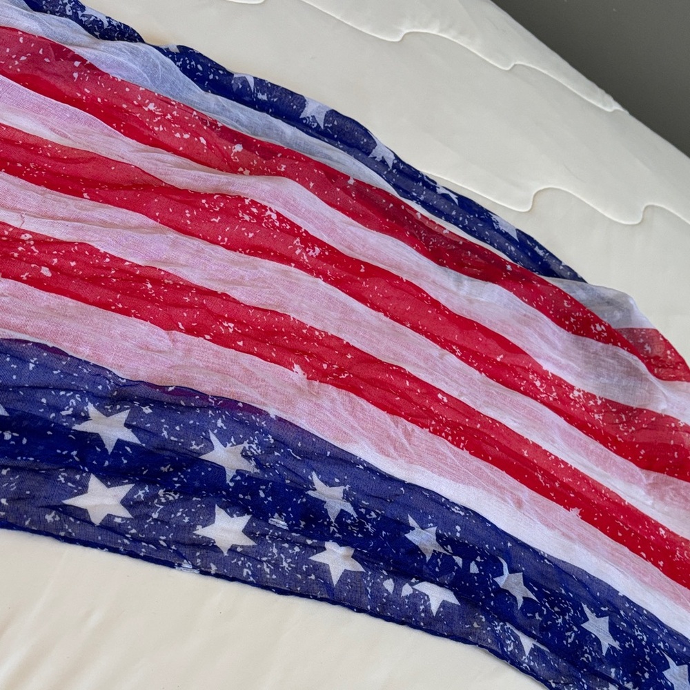 Patriotic Red, White, and Blue Scarf America USA Infinity